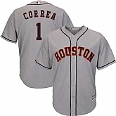 Astros 1 Carlos Correa Gray Cool Base Jersey Dzhi,baseball caps,new era cap wholesale,wholesale hats
